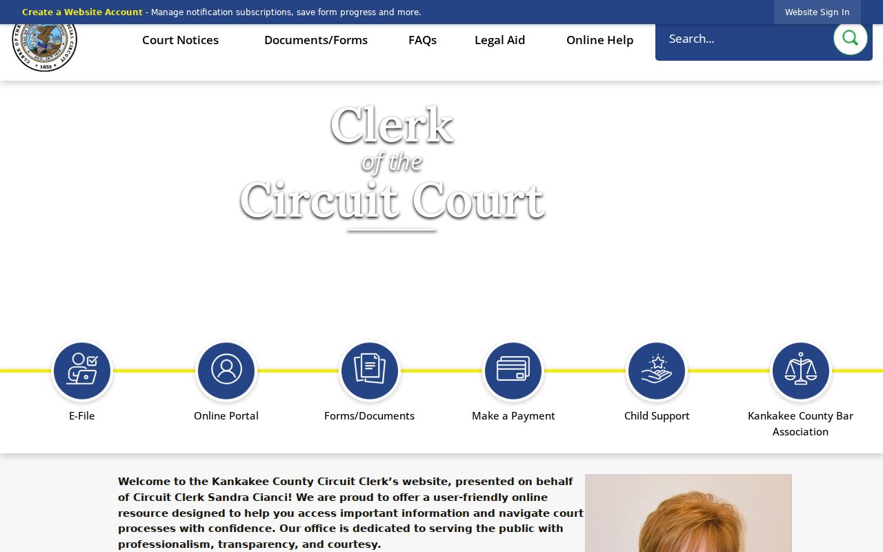 Kankakee residents directory Circuit Clerk access