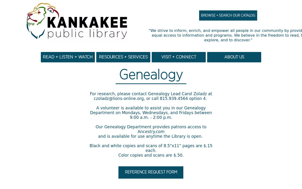 Kankakee residents directory library genealogy resources