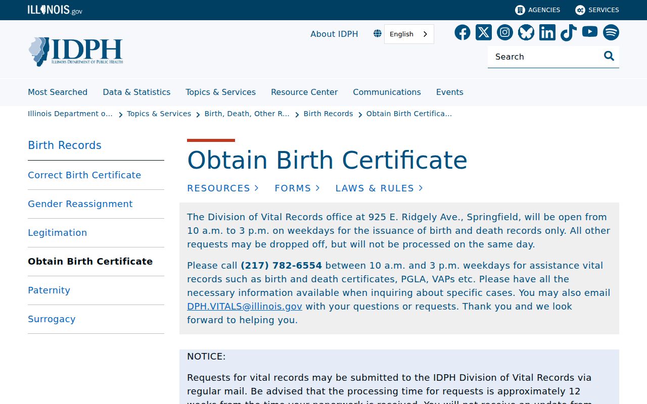 Illinois birth certificate access rules for Kankakee family-history research