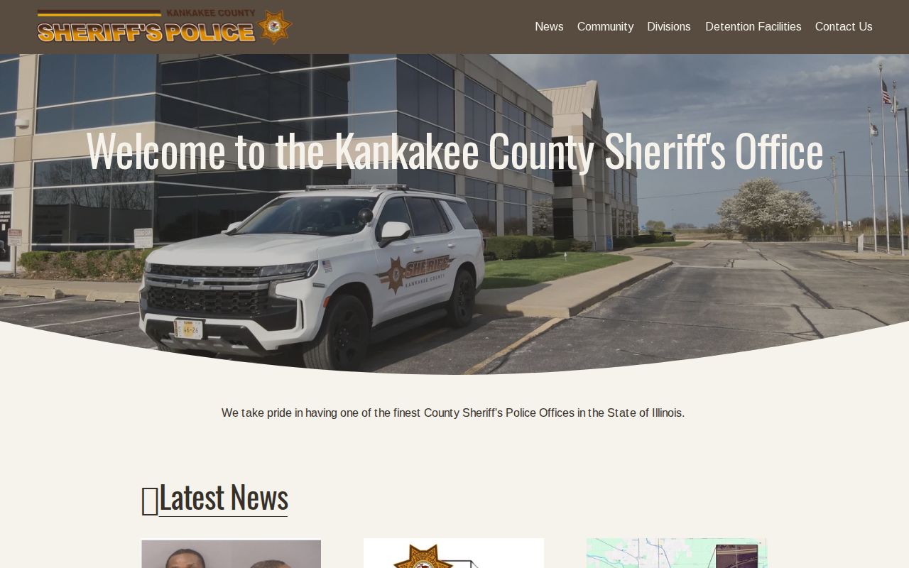 Kankakee County Sheriff page linking detention records
