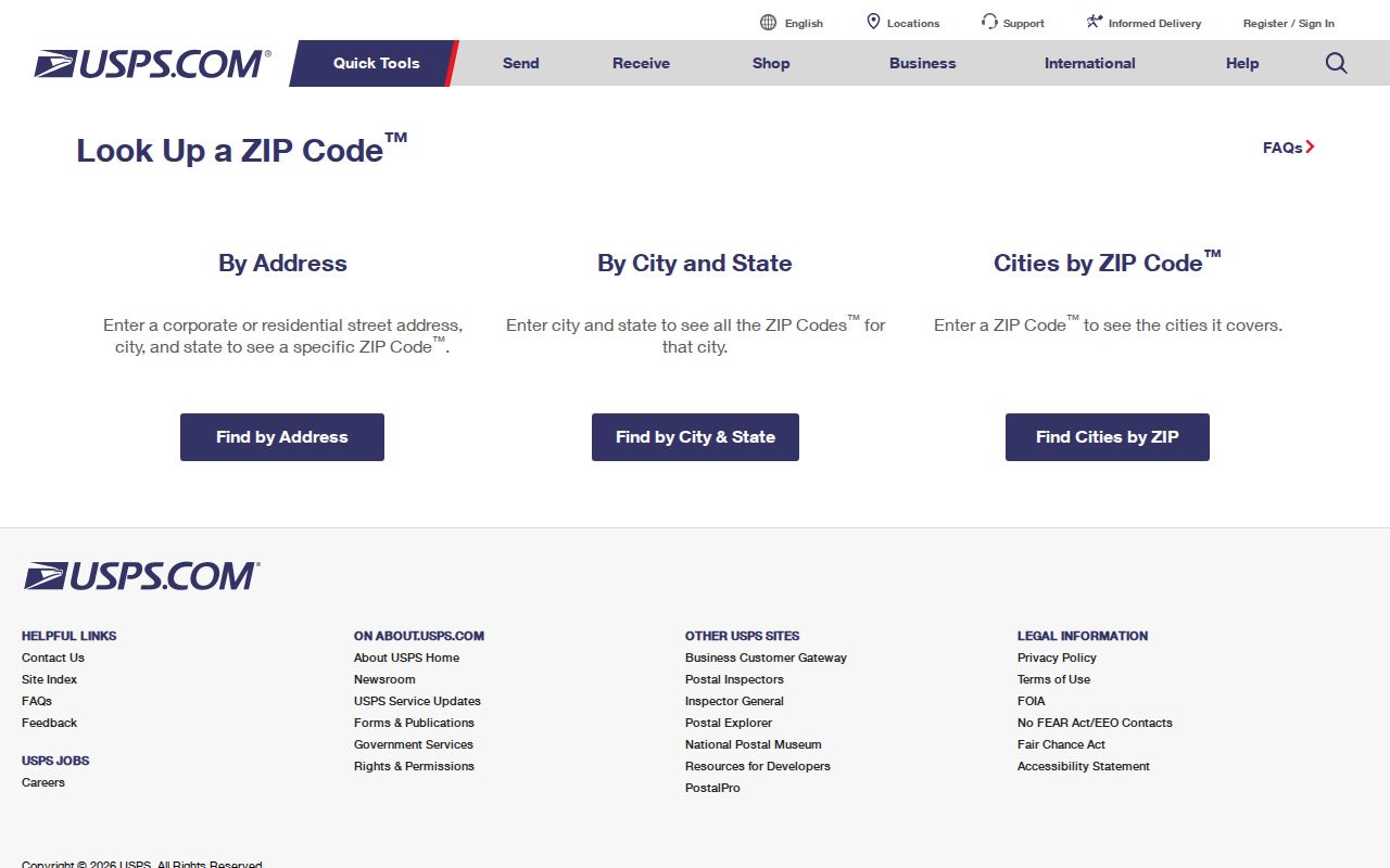 USPS ZIP Code Lookup modes for a Kankakee postal address